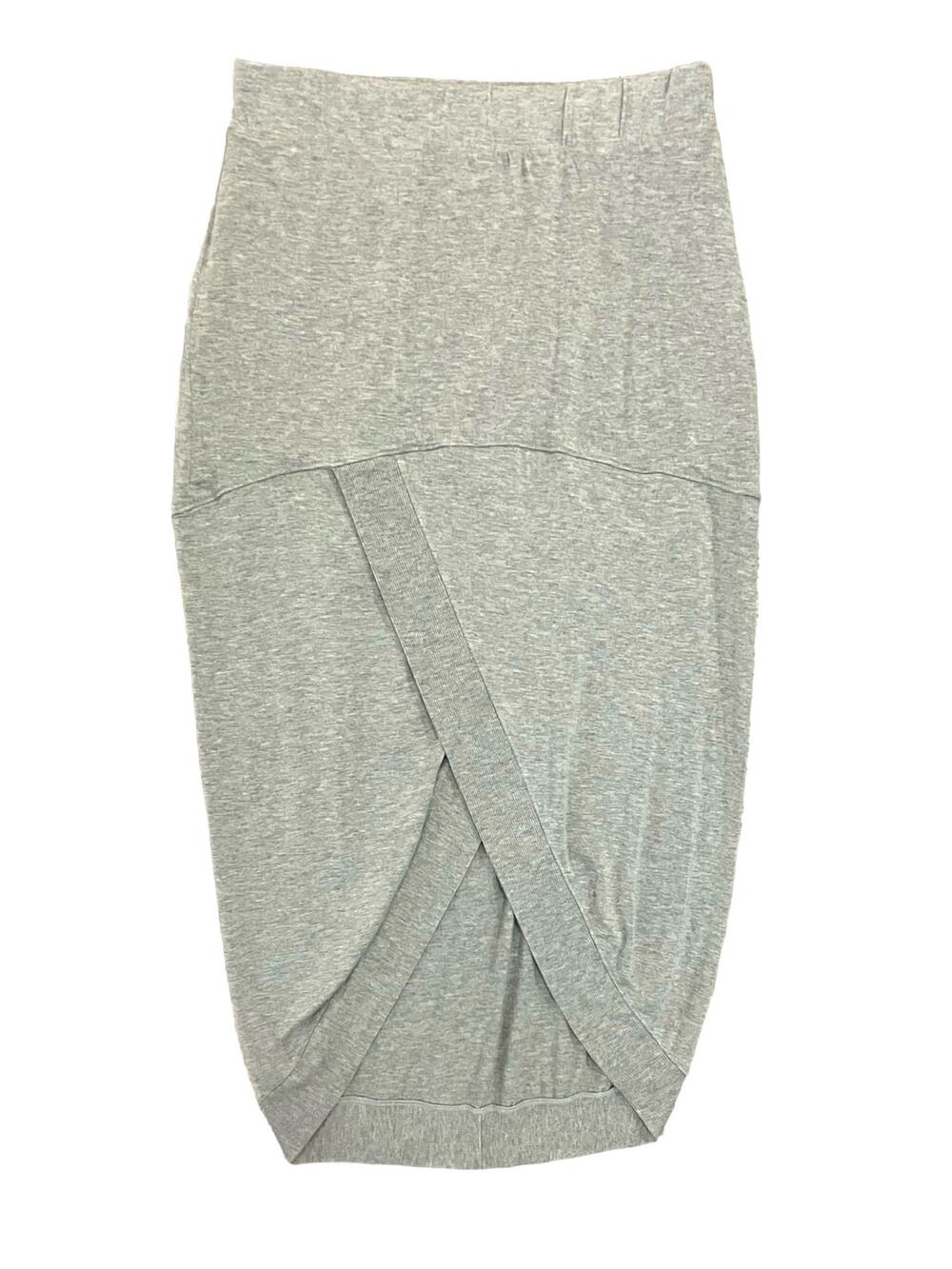 Casual Couture Green Envelope LA Women's Gray High-Lo Jersey Knit Skirt | Size L